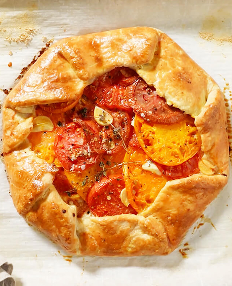 Heirloom Tomato and Asiago Galette