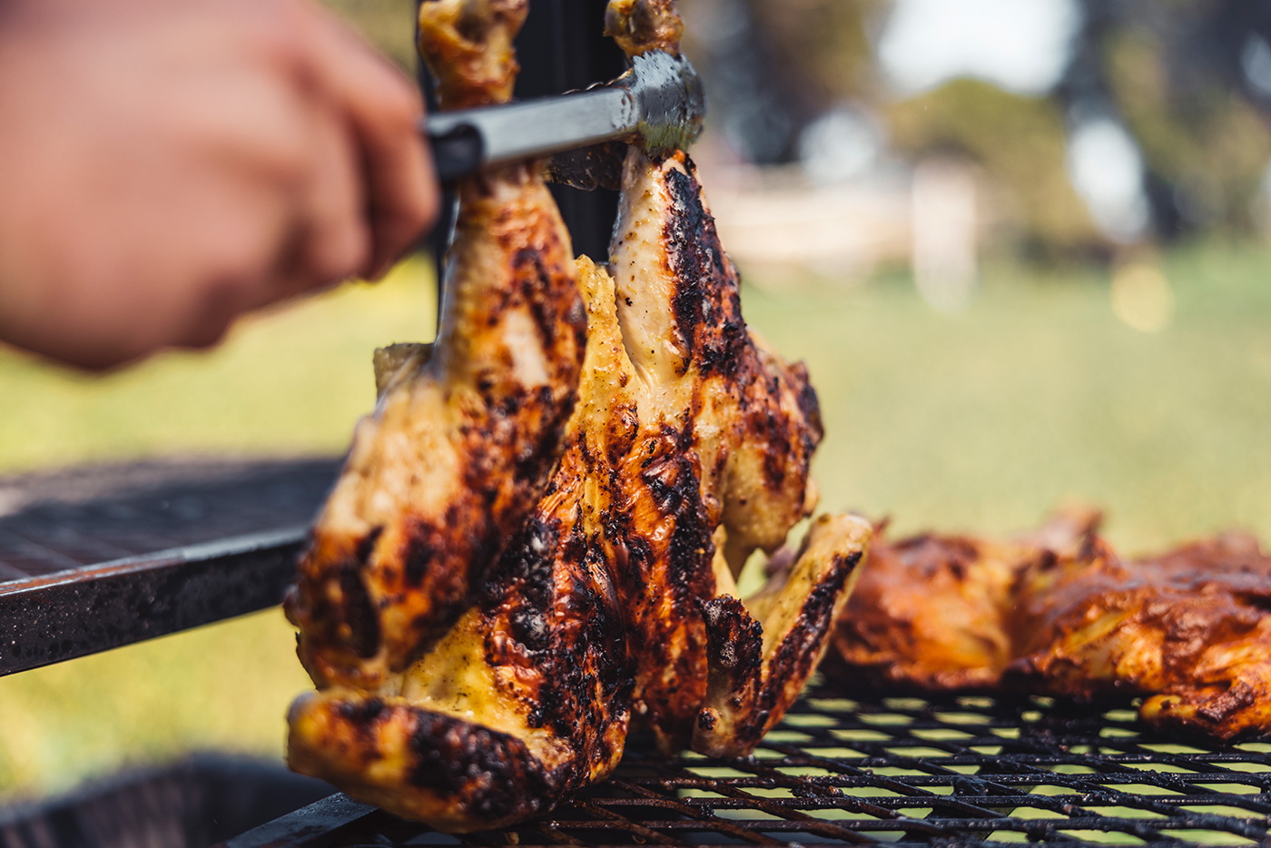 chicken cooking on bbq