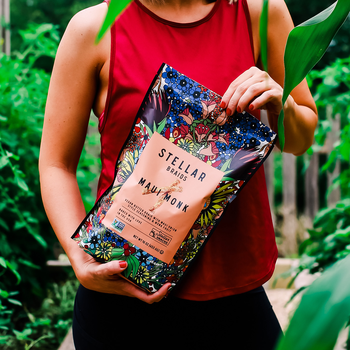 Woman holding bag of Stellar