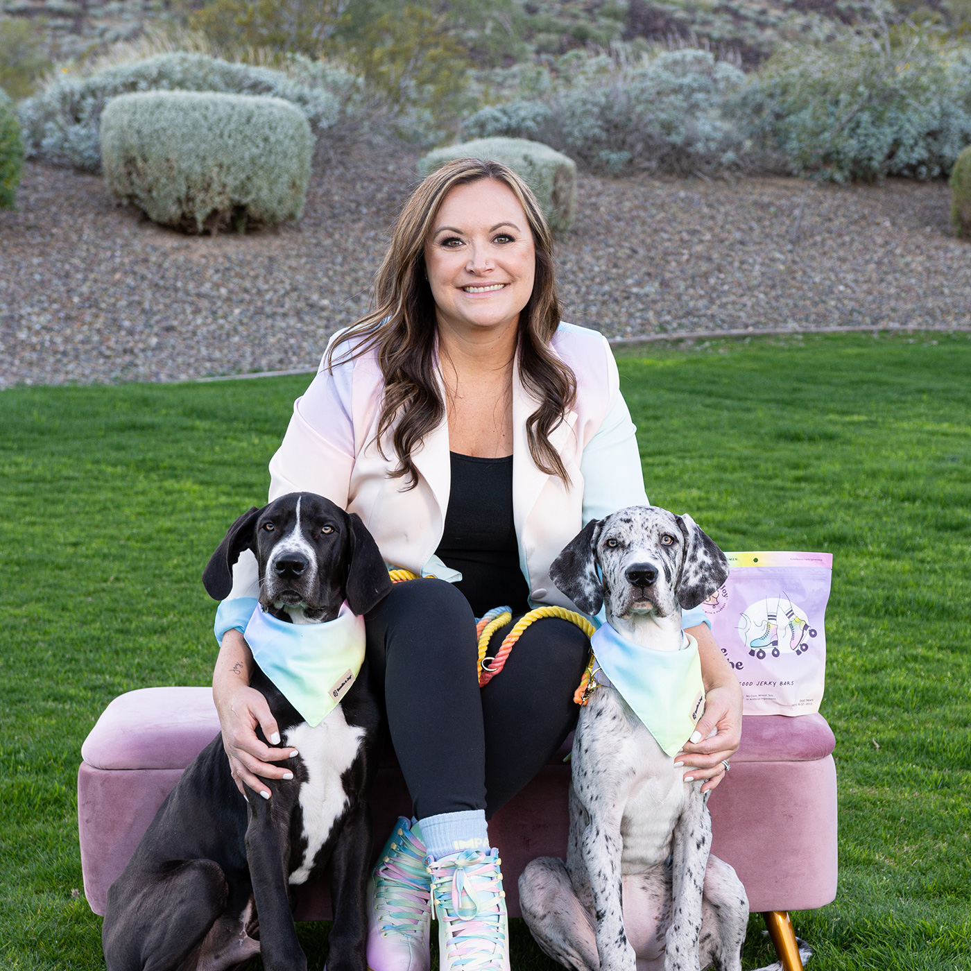 Jessica Berger with her dogs