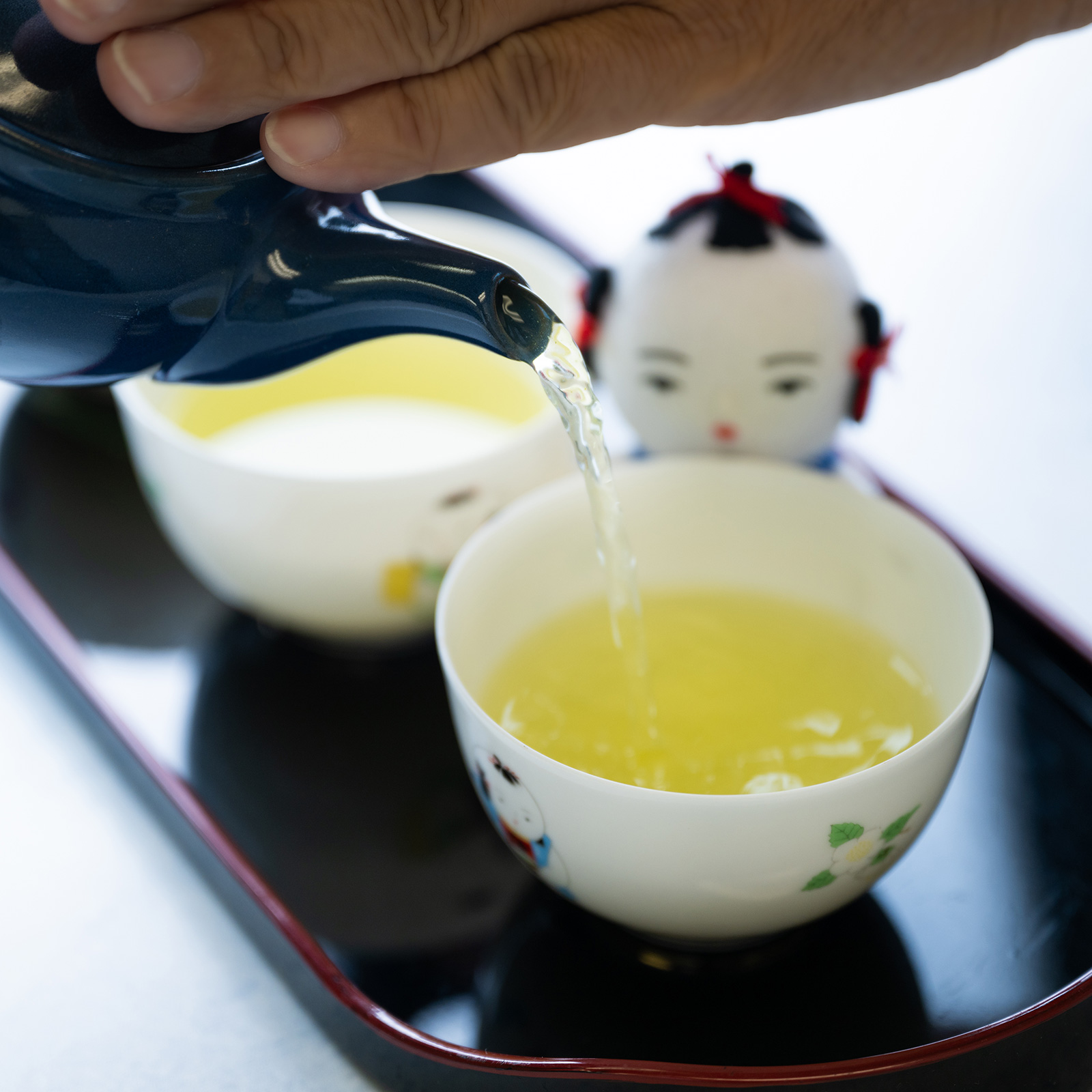 tea poured into cup